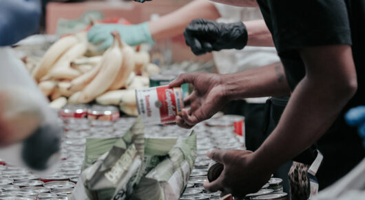 Checking out groceries