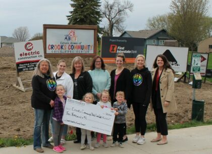 Crooks Community Childcare Center check presentation