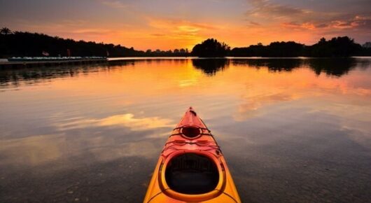 Kayak on water scenic photo